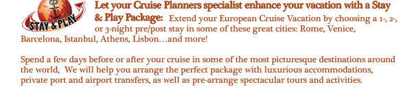 Let your Gloria Turner Specialist Enhance your vacation with a Stay and Play Package!